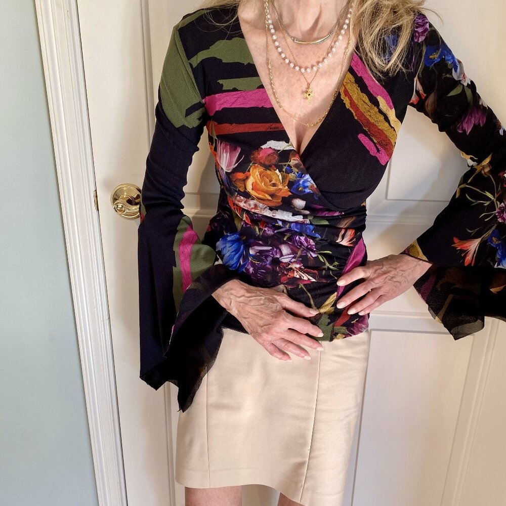 Colorful, feminine, Sexy top, M